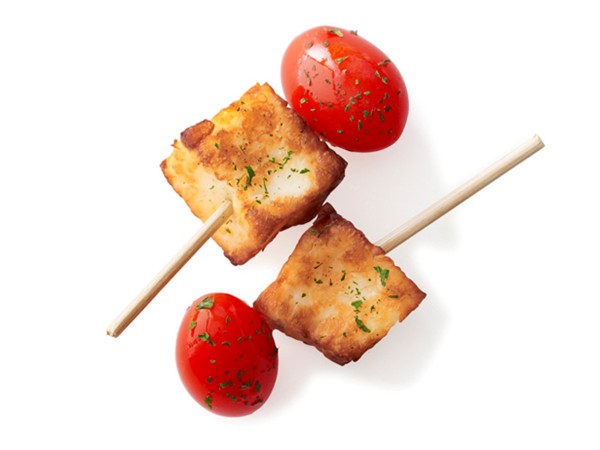 Warm halloumi bites