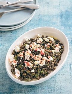 Warm lentil salad