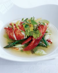 Warm lobster salad with gazpacho consommé