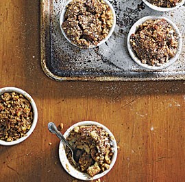 Warm maple and cinnamon bread pudding