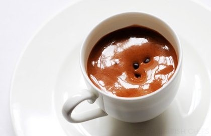 Warm milk chocolate emulsion