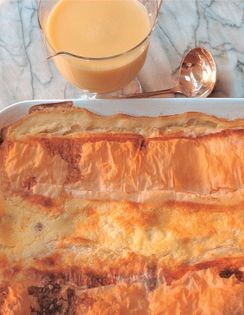 Warm "milk-cream" strudel with vanilla sauce (Milchrahmstrudel)