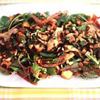 Warm mushroom salad