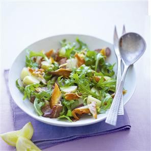 Warm new potato, rocket and smoked mackerel salad