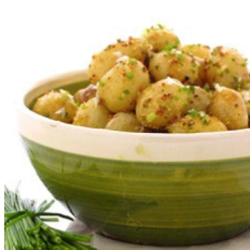 Warm potato salad with lemon and chive vinaigrette