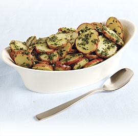 Warm potato salad with lemon and fresh herbs