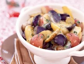 Warm potato salad with raclette cheese