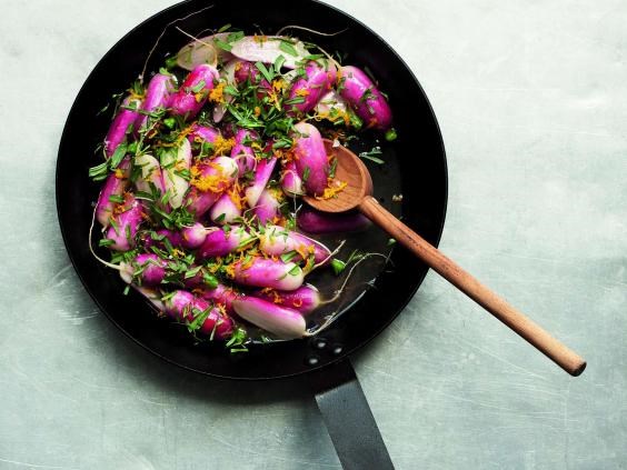 Warm radishes with anise
