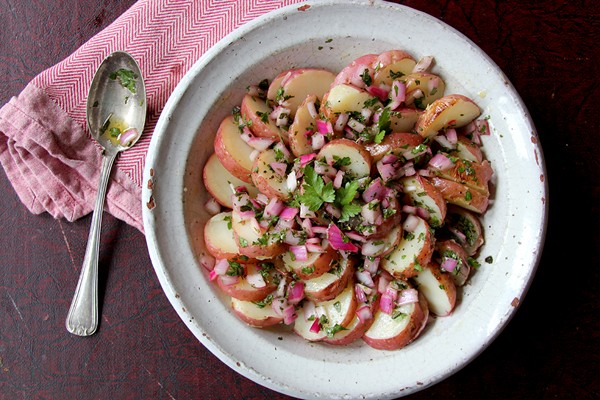 Warm red potato salad
