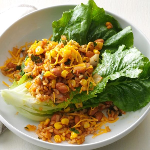 Warm rice & pintos salad
