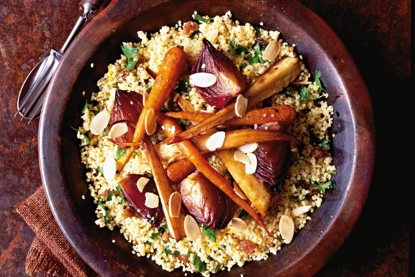 Warm roast vegetable couscous salad