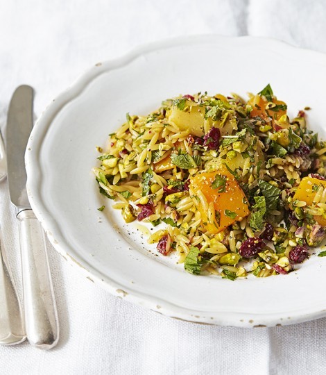 Warm root veg orzo pilaf
