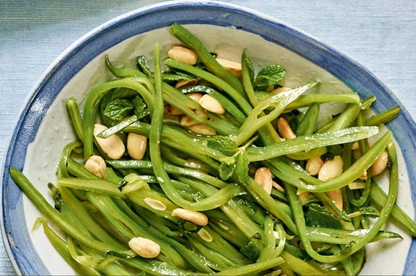 Warm runner bean salad