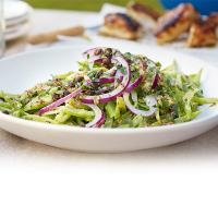 Warm runner bean salad with crispy capers