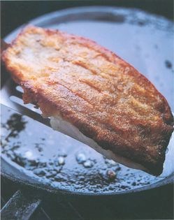 Warm salad of trout and celeriac with tartare dressing and anchovy croûtons