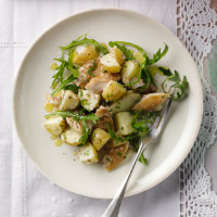 Warm smoked mackerel and new potato salad 