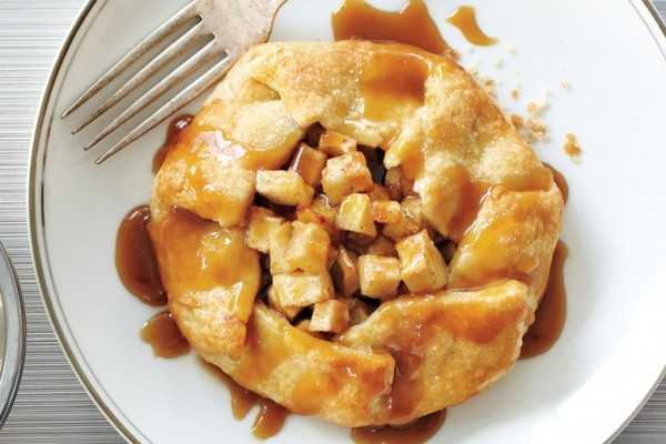 Warm spiced apple galettes with whiskey caramel