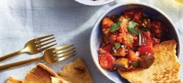 Warm spiced eggplant salad 