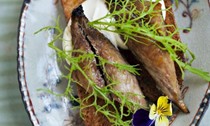 Warm, spiced mackerel toasts
