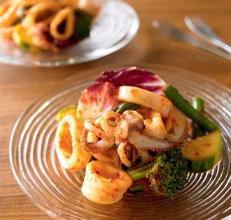 Warm spicy squid salad (Ojingeoh salad)