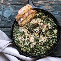 Warm spinach-artichoke dip