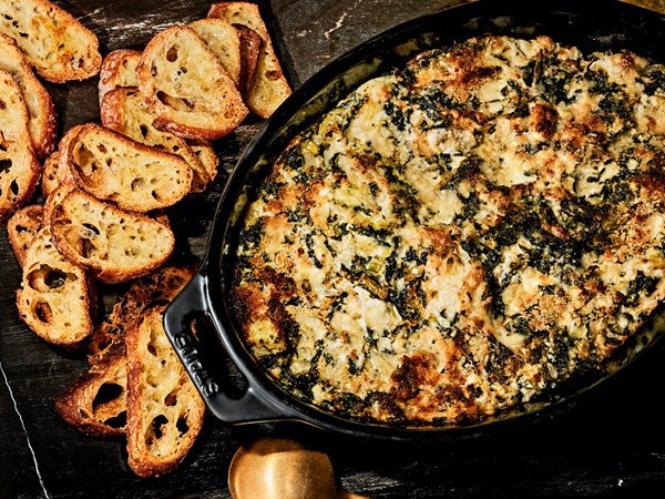 Warm spinach-artichoke dip
