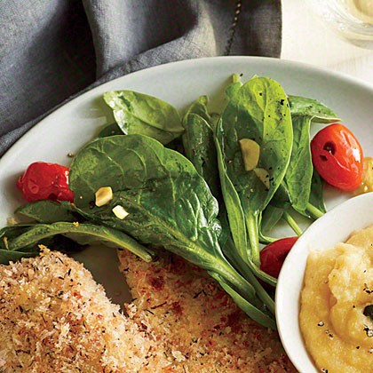Warm spinach salad