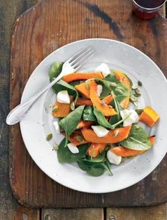 Warm squash salad with Teleme and pepitas
