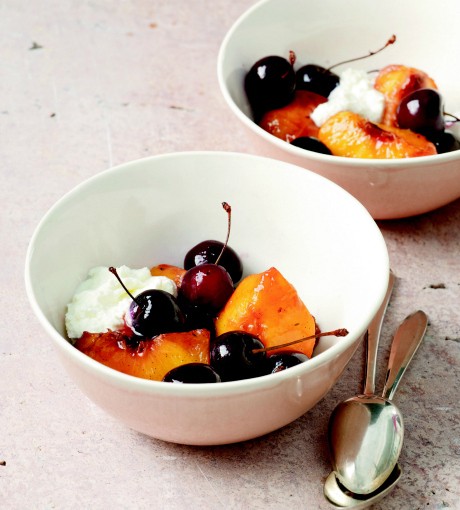 Warm stone-fruit salad