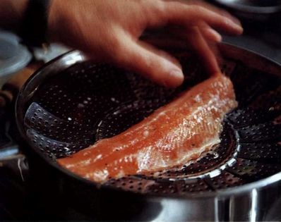 Warm tea-smoked trout