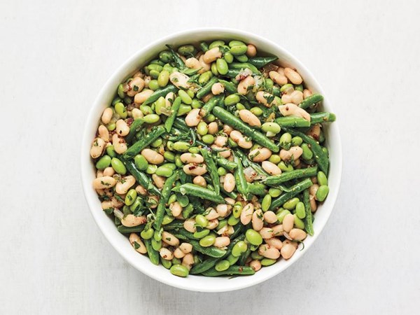 Warm three-bean salad