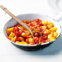 Warm tomato & mango salsa