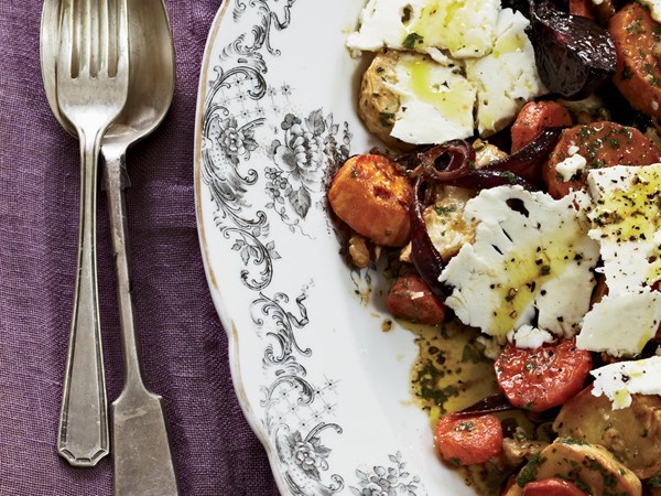 Warm winter-vegetable salad