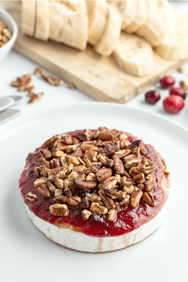 Warmed cranberry Brie
