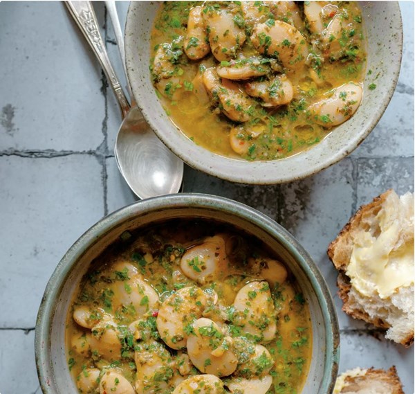 Warming bean soup with salt-preserved lemon and miso