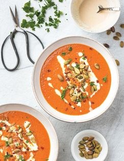 Warming carrot & tomato soup