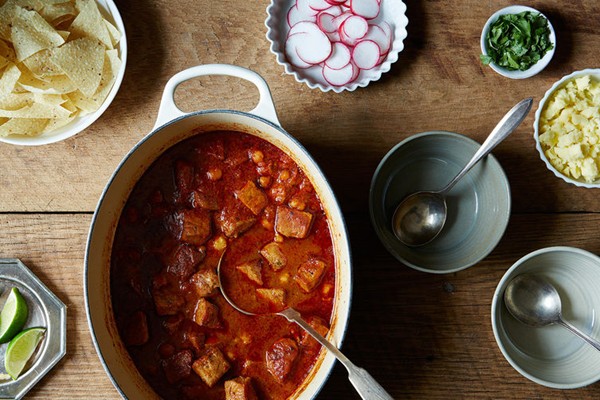 Warming red pozole