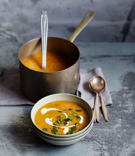 Warming sweet potato and ginger soup