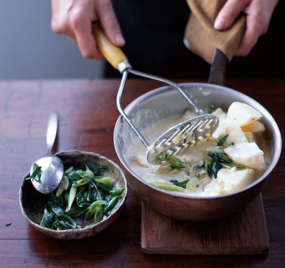 Wasabi and green onion mashed potatoes