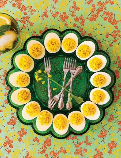 Wasabi deviled eggs