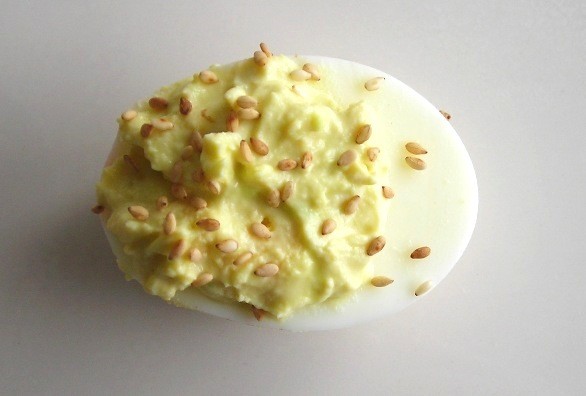 Wasabi deviled eggs