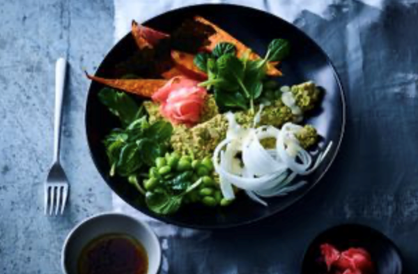 Wasabi fish and chips bowl