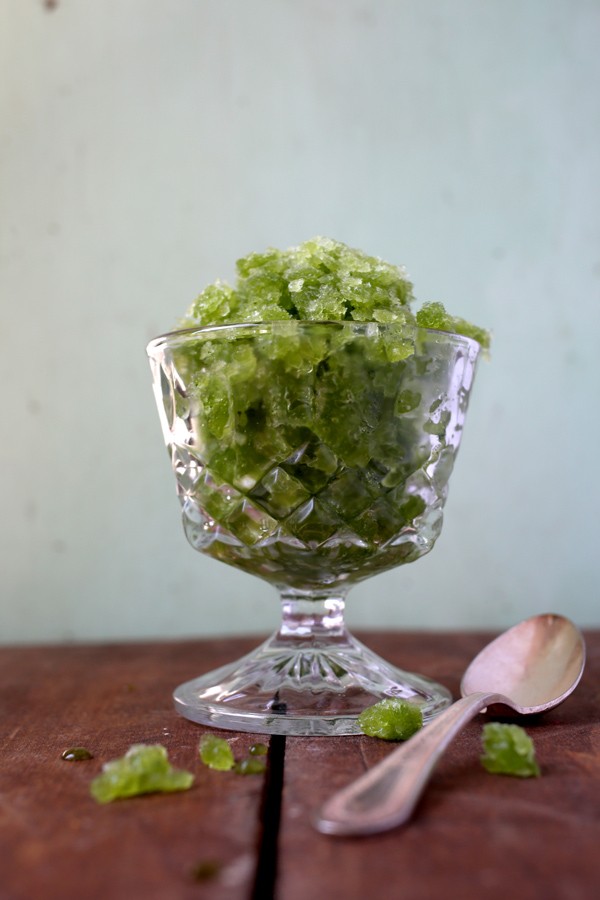 Wasabi mint granita