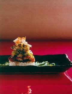 Wasabi-pickled Hiramasa kingfish with sweet grilled eel
