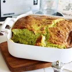 Watercress and cheddar souffle