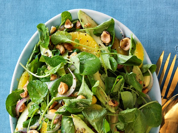 Watercress, avocado and orange salad