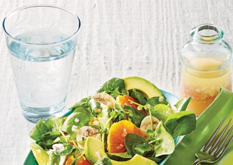 Watercress, avocado, and tangerine salad
