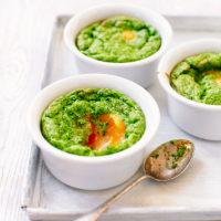 Watercress baked eggs