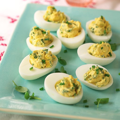 Watercress deviled eggs
