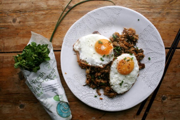 Watercress kimchi fried rice